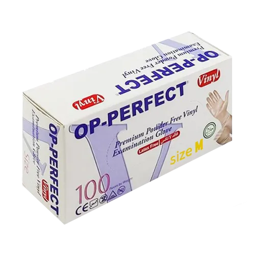 دستکش ونیل اوپی پرفکت،بدون لاتکس و مناسب برای استفاده روزمره، درمانی و زیبایی، مقاوم و راحت